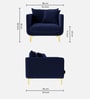 Frejol Velvet 1 Seater Sofa In Navy Blue Colour