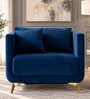 Frejol Velvet 1 Seater Sofa In Navy Blue Colour