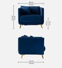 Frejol Velvet 1 Seater Sofa In Navy Blue Colour