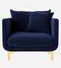 Frejol Velvet 1 Seater Sofa In Navy Blue Colour