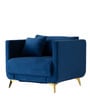 Frejol Velvet 1 Seater Sofa In Navy Blue Colour