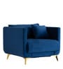 Frejol Velvet 1 Seater Sofa In Navy Blue Colour
