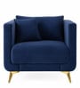 Frejol Velvet 1 Seater Sofa In Navy Blue Colour