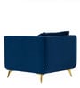 Frejol Velvet 1 Seater Sofa In Navy Blue Colour