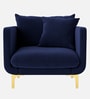 Frejol Velvet 1 Seater Sofa In Navy Blue Colour