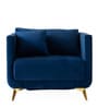 Frejol Velvet 1 Seater Sofa In Navy Blue Colour