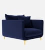 Frejol Velvet 1 Seater Sofa In Navy Blue Colour