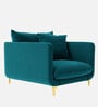 Frejol Velvet 1 Seater Sofa In Teal Blue Colour