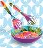 French Bull- Bindi Multicolour Melamine (Set of 2) Salad Server Set