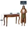 French Sheesham Wood Console Table in Honey Oak Finish