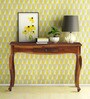 French Sheesham Wood Console Table in Honey Oak Finish