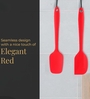 Red Non-Stick Silicone (Set of 2) Large Spatula & Large Spoon Cooking Tool