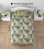 Fresh Green Autumn Delight Single 186 TC Cotton Bedsheet With 1 Pillow Cover