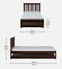 Freya Sheesham Wood Single Bed In Provincial Teak Finish With Trundle
