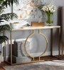 Ring Metal Console Table in Golden Finish