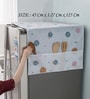 Fridge Cover Transparent Printing Waterproof Dust-Proof With Storage Pockets