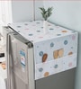 Fridge Cover Transparent Printing Waterproof Dust-Proof With Storage Pockets
