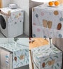 Fridge Cover Transparent Printing Waterproof Dust-Proof With Storage Pockets
