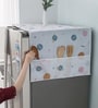 Fridge Cover Transparent Printing Waterproof Dust-Proof With Storage Pockets