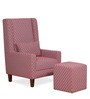 Frinn Fabric Wing Chair in Red Colour