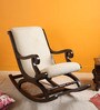Fritto Teak Wood Rocking Chair in Walnut Colour