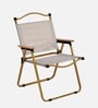 Frolic Fabric Folding Chair In Brown Finish