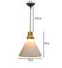 Frost Cone Vintage Adjustable Hanging Pendant Light with White Frosted Glass Shade
