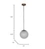 Frosted 6 inch Globe Pendant Light with Antique Brass Fixture