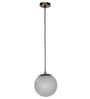 Frosted 6 inch Globe Pendant Light with Antique Brass Fixture