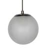 Frosted 6 inch Globe Pendant Light with Antique Brass Fixture