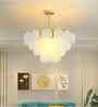 Frosted Glass Disc Chandelier in Gold Finish