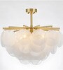 Frosted Glass Disc Chandelier in Gold Finish