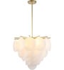 Frosted Glass Disc Chandelier in Gold Finish