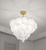 Frosted Glass Disc Chandelier in Gold Finish