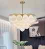 Frosted Glass Disc Chandelier in Gold Finish
