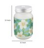 Frosted Glass Jar With Handle & Straw, Green & White Mogra Print, 400Ml