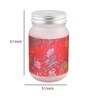 Frosted Glass Jar With Handle & Straw, Red Floral Print, 400Ml
