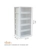 Frosted White 4-Drawer Modular Storage Unit 288.14L Smooth-Glide Polypropylene Drawers