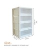 Frosted White 4-Drawer Modular Storage Unit 232.50L Smooth-Glide Polypropylene Drawers