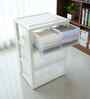 Frosted White 4-Drawer Modular Storage Unit 97.36L Smooth-Glide Polypropylene Drawers