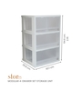Frosted White 4-Drawer Modular Storage Unit 97.36L Smooth-Glide Polypropylene Drawers
