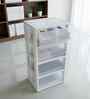 Frosted White 5-Drawer Modular Storage Unit 128.26L Smooth-Glide Polypropylene Drawers