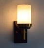 Caged Metal Wall Mounted Uplight Sconce (White)