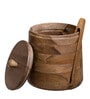 Fryst Brown Mango Wood Ice Bucket with Glass Insert