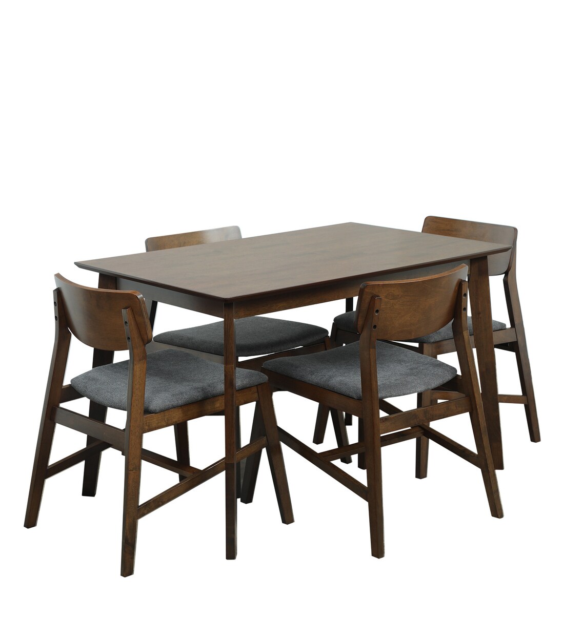 Buy Fumiko 4 Seater Dining set in Walnut & Grey Finish by CasaCraft ...