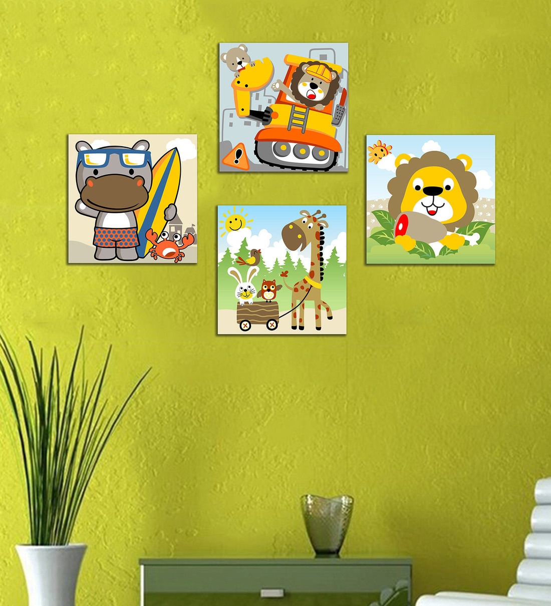 Buy Mdf Funny Animal Wall Panel In Multicolor By Wens Online Kids