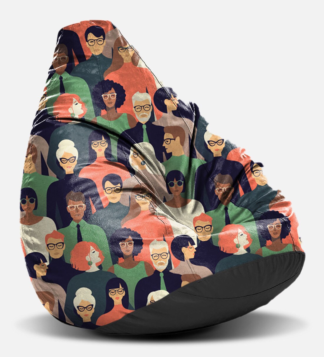 Buy Fusion Digital Printed XXL Bean Bag with Beans in Multi Colour at