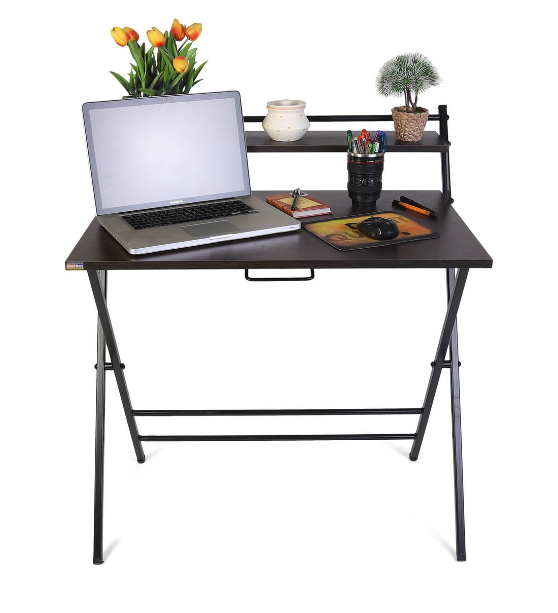 Buy Futura Folding Study Table in Black Colour by Woodware Online Foldable Study Tables