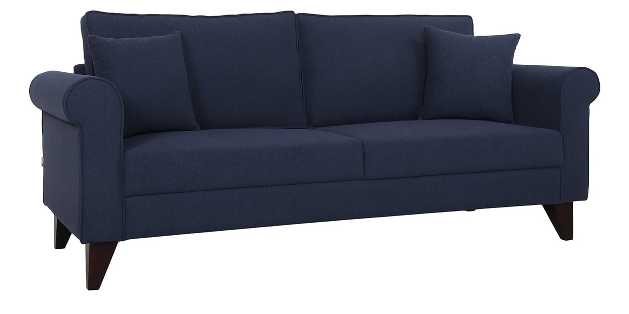 Buy Fuego 3 Seater Sofa in Navy Blue Colour by CasaCraft Online ...