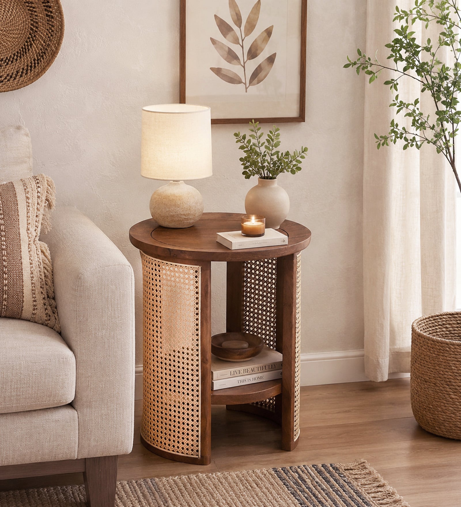 Fujiwara Mango Wood End Table In Tubbaq Finish